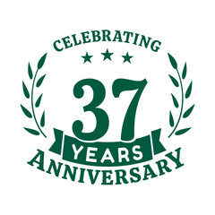 37th anniversary celebration design template. 37 years vector and illustration
