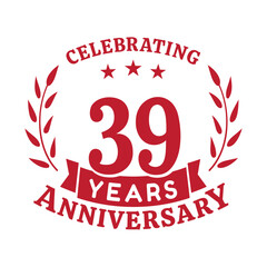 39th anniversary celebration design template. 39 years vector and illustration
