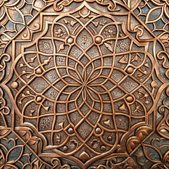 oriental pattern, background, embossing, metal
