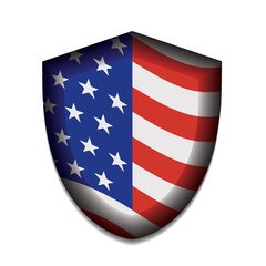 USA flag on shield vector illustration
