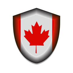 Canada flag on shield vector illustration - 752372297