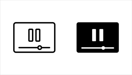 pause button media menu, pause icon set, vector illustration on white background.