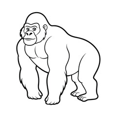Obraz premium Gorilla illustration coloring page for kids