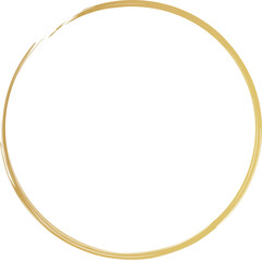 Gold circle drawn with a brush. Elements for design