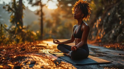 Yoga and Mental Wellness, individual practicing yoga in natural scene