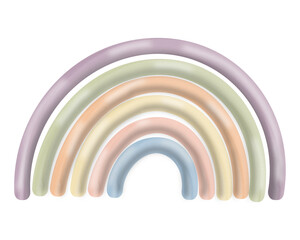 Rainbow Image Soft Color Set Multicolor Illustration