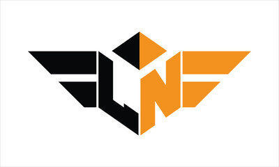 LN initial letter falcon icon gaming logo design vector template. batman logo, sports logo, monogram, polygon, war game, symbol, playing logo, abstract, fighting, typography, icon, minimal, wings logo