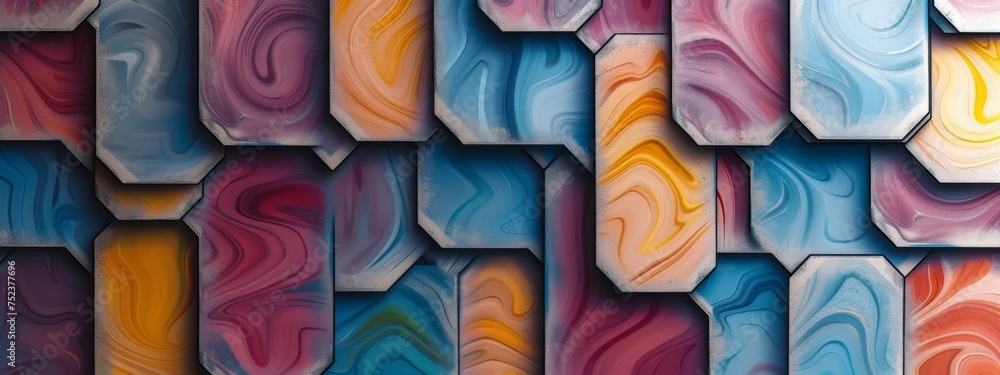 Poster multicolored background with diverse pattern