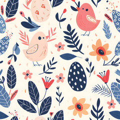 easter seamless patterns. Spring pattern for banners, posters, cover design templates, social media stories wallpapers and greeting cards.