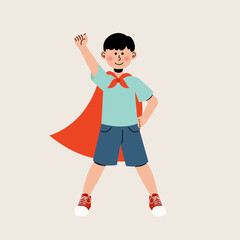 Kid with Superhero Pose Illustration