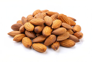 almonds on white background