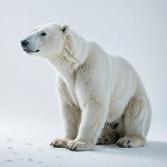 white polar bear on white