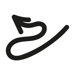 Hand drawn arrow element in doodle style. Cartoon style bold line arrow in black isolated on white background