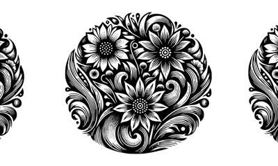 floral abstract organic patterns seamless pattern vintage style