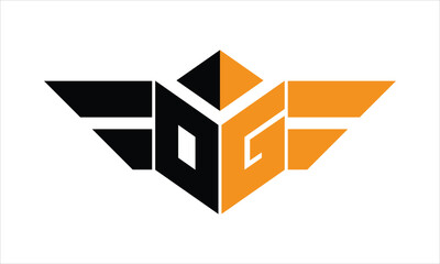 OG initial letter falcon icon gaming logo design vector template. batman logo, sports logo, monogram, polygon, war game, symbol, playing logo, abstract, fighting, typography, icon, minimal, wings logo