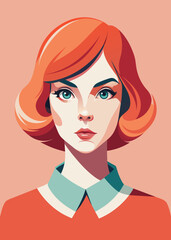 Art and fashion: vector portrait of a girl in pastel colors
