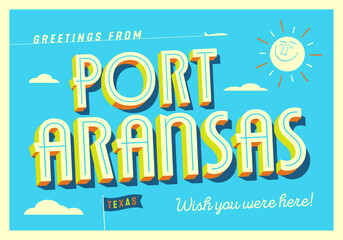 Greetings from Port Aransas, Texas, USA - Wish you were here! - Touristic Postcard. - 752382677