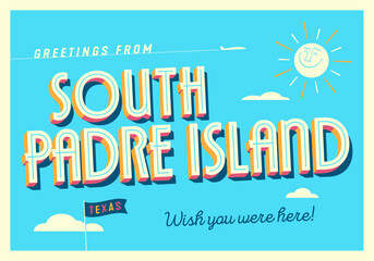 Greetings from South Padre Island, Texas, USA - Wish you were here! - Touristic Postcard.