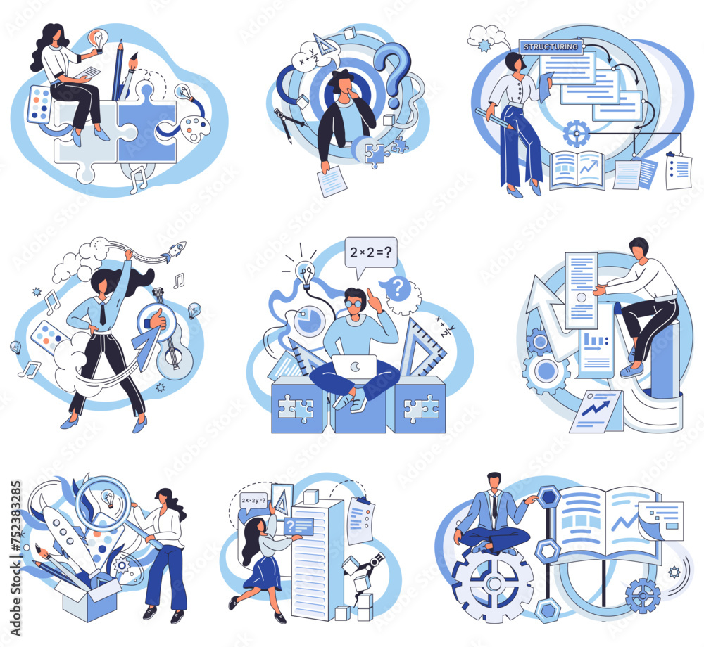 Poster project management vector illustration. success in project management is achieved through careful pl