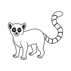 Lemur illustration coloring page for kids