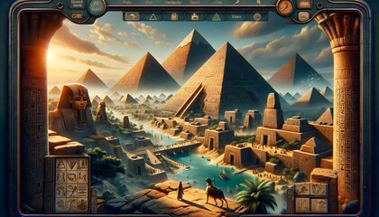 Historical Adventure Game in Ancient Egypt screenshot - obrazy, fototapety, plakaty