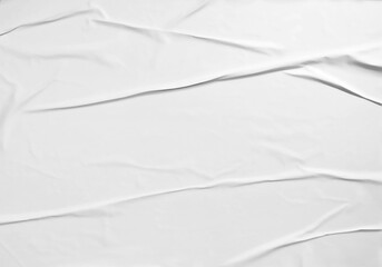 Paper wrinkled texture, glued poster template.