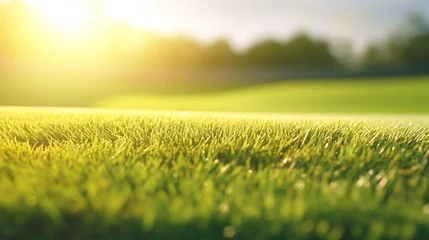 Rolgordijnen a golf flag in the middle of grass © Dogaru