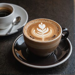 Photo of espresso, close-up of restaurant menu drink