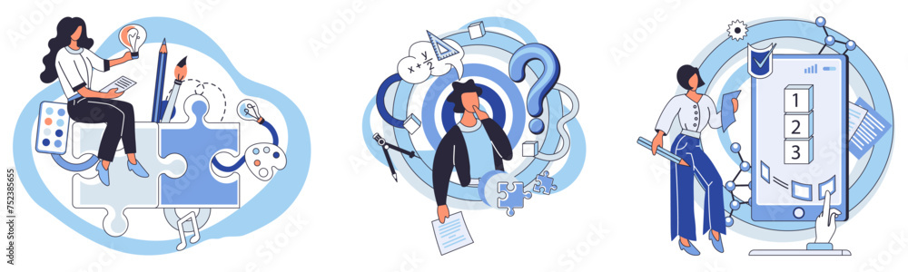 Poster project management vector illustration. professional project management demands comprehensive and st