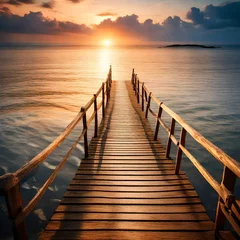 Foto op Plexiglas sunset on the pier © Ahmad