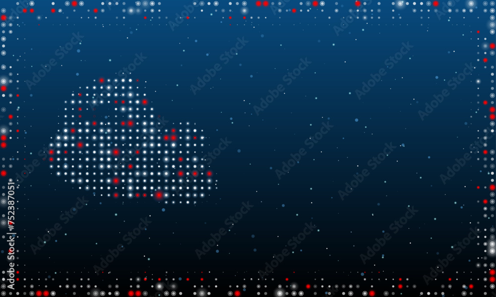 Aufkleber on the left is the electric plane symbol filled with white dots. pointillism style. abstract futuris