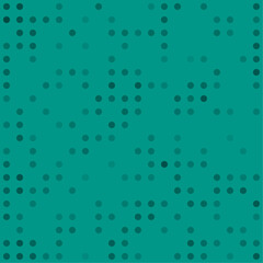 Abstract seamless geometric pattern. Mosaic background of black circles. Evenly spaced  shapes of different color. Vector illustration on teal background