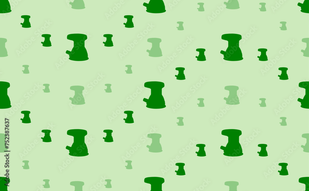 Poster seamless pattern of large and small green sanding machine symbols. the elements are arranged in a wa