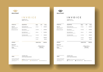 Minimal invoice form template vector design