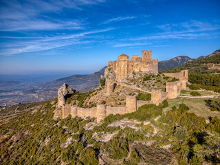 View to the Castle of Loarre, Loarre, Huesca, Aragon, Spain.