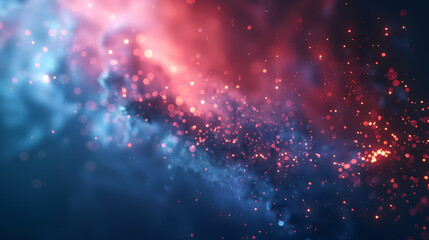 Cosmic Lights in Red and Blue Hues
