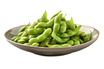 green peas in a bowl isolated on Transparent/white background 