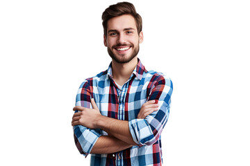 portrait of a smiling man in casual wear isolated on Transparent/white background 