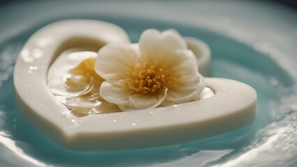 soap and flower A soap sud design, showing the creativity and the beauty of water. The sud is arranged in a heart  