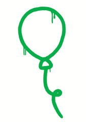 St. Patrick's day graffiti clip art. Urban street style. Green balloons sign. Splash effects and drops. Grunge and spray texture.