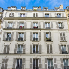 Paris, beautiful buildings, boulevard Voltaire in the 11e arrondissement of the french capital
