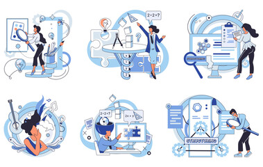 Project management vector illustration. Efficient workflows are crucial for meeting deadlines in project management Professionalism is key to successful execution project management tasks