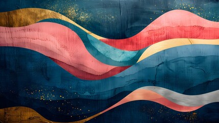 Colorful Abstract Waves with Textured Background