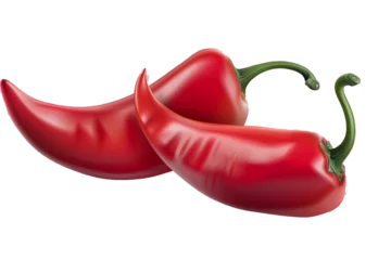 Foto op Canvas red hot chili pepper isolated on Transparent/white background  © Creative artist1