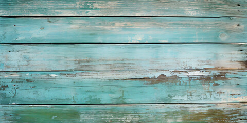 Obraz premium Wooden background with old planks with chipped blue paint