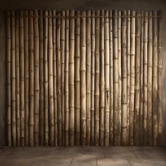 Fotobehang a wall made of bamboo © Cazacu
