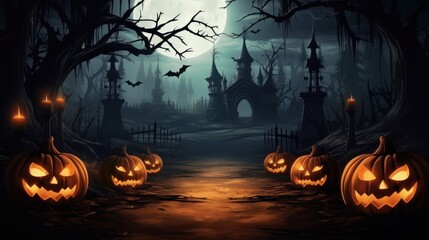 Fototapeta premium Ghastly Halloween Background with Plenty of Copy Space