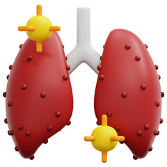 pneumonia 3d render icon illustration