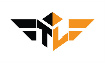 TL initial letter falcon icon gaming logo design vector template. batman logo, sports logo, monogram, polygon, war game, symbol, playing logo, abstract, fighting, typography, icon, minimal, wings logo