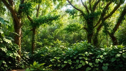 Fototapeta na wymiar Beautiful green forest